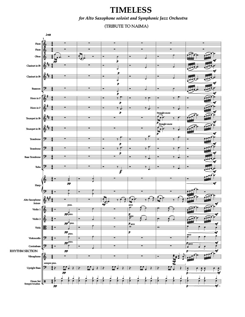 TIMELESS for Alto Saxophone and Jazz Symphony Orchestra